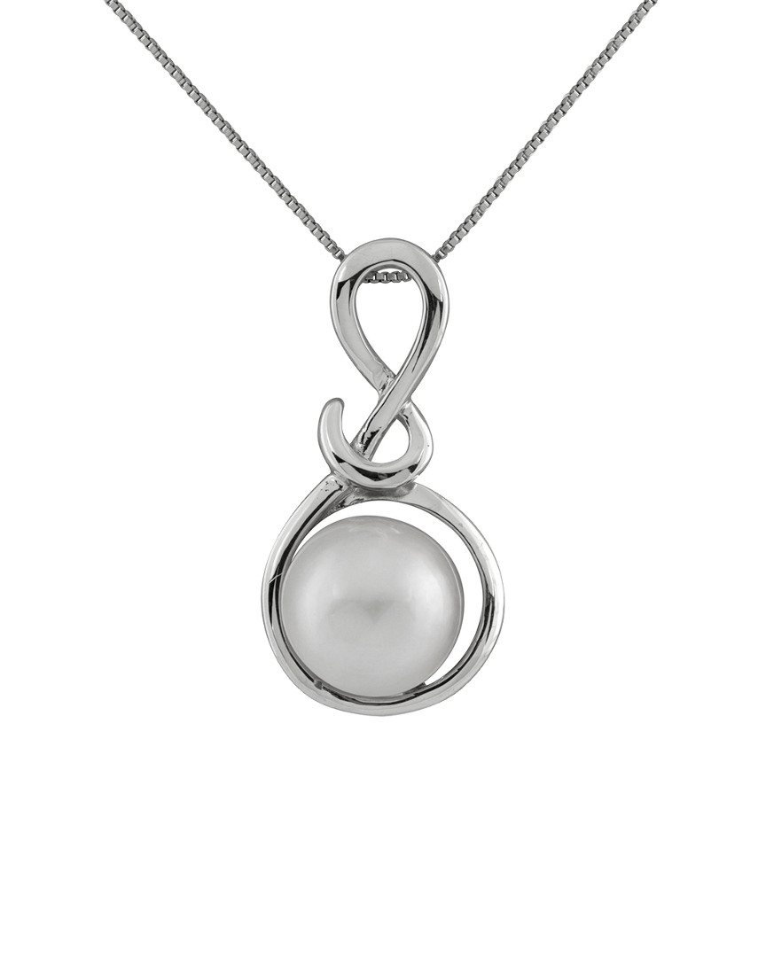 Splendid Pearls Rhodium Over Silver 12-13mm Pearl Mabe Pendant Necklace