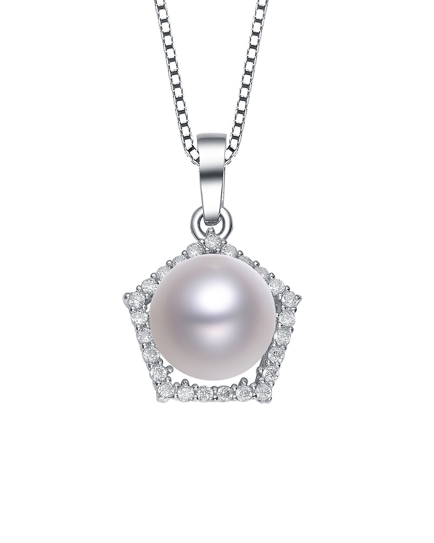 GENEVIVE GENEVIVE SILVER PEARL NECKLACE