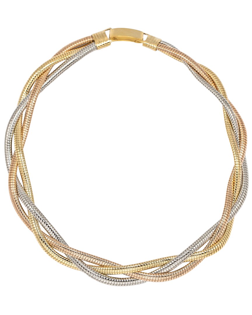 Eye Candy La Sarah Meshed Two-tone Collar Necklace In Gold