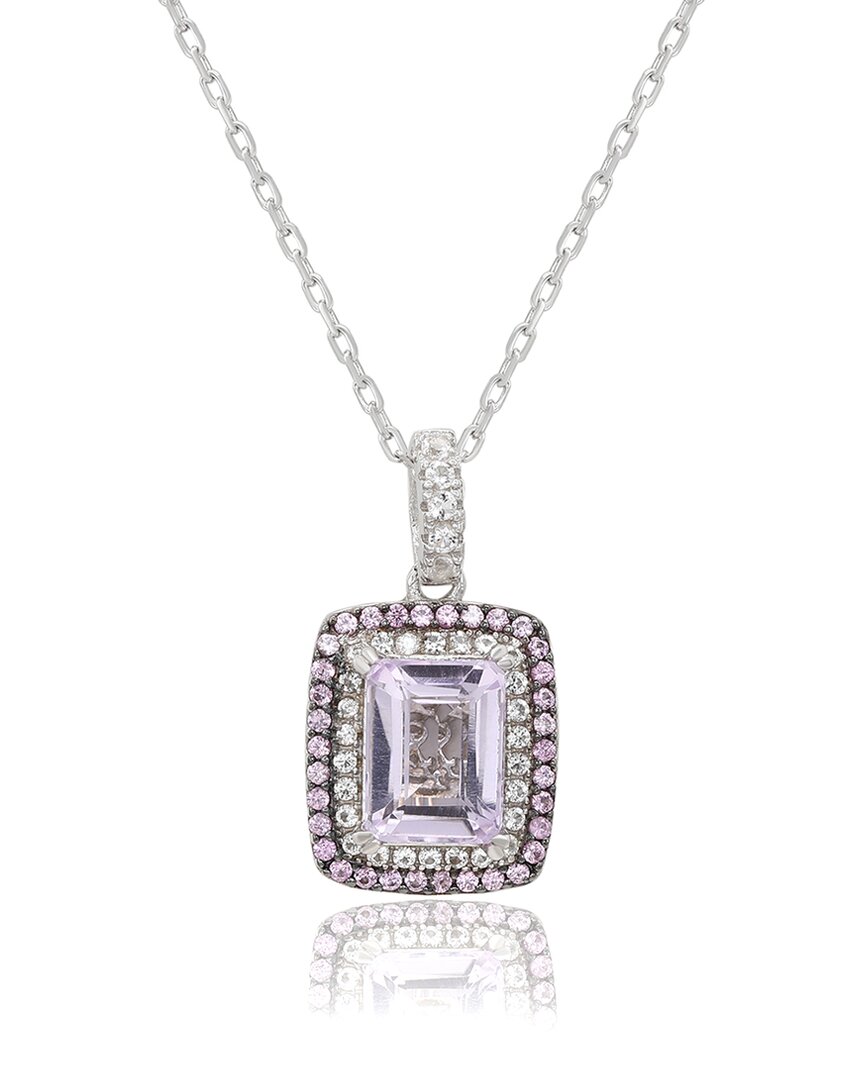 Suzy Levian Silver 0.02 Ct. Tw. Diamond & Gemstone Pendant