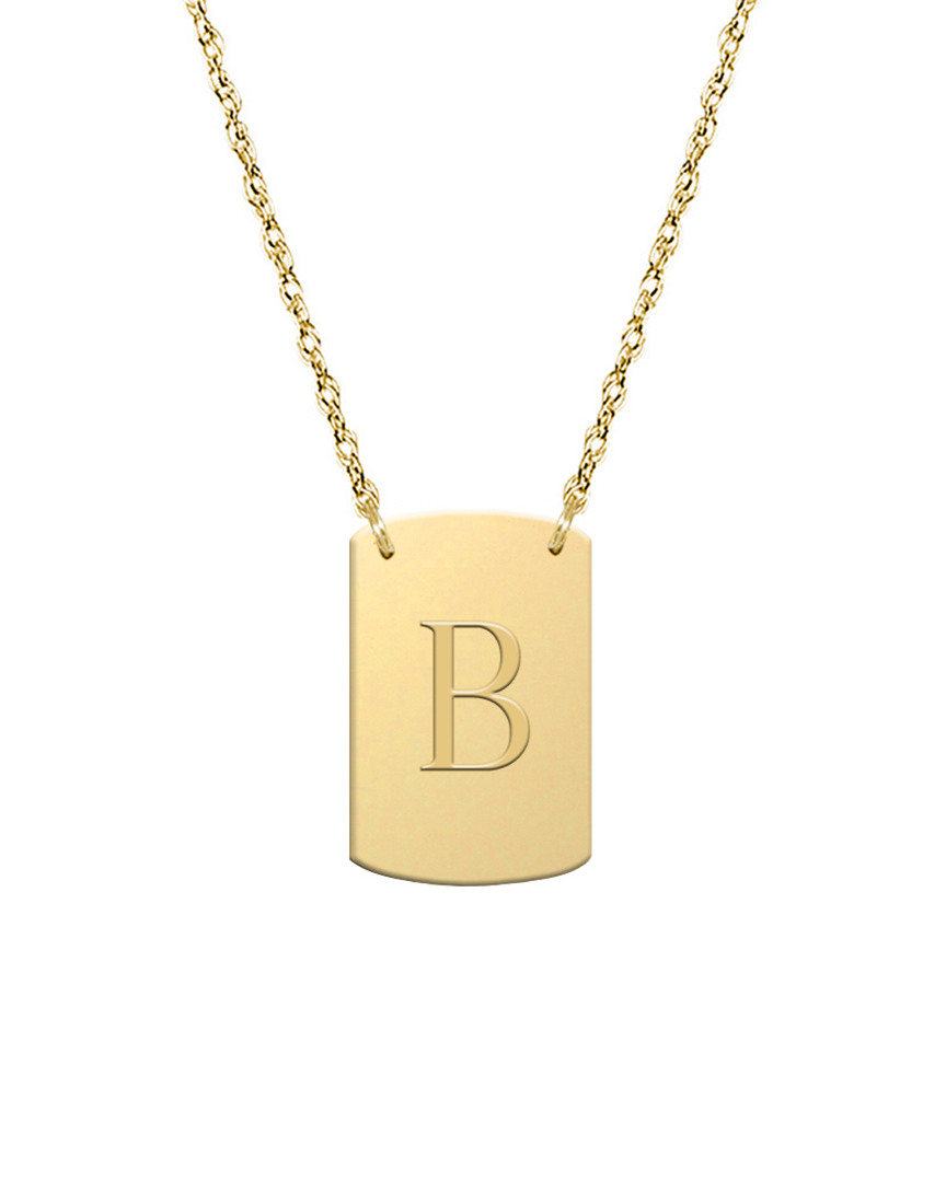 Shop Jane Basch Dnu 0 Units Sold  14k Block Initial Dog Tag Necklace (a-z) In Multicolor