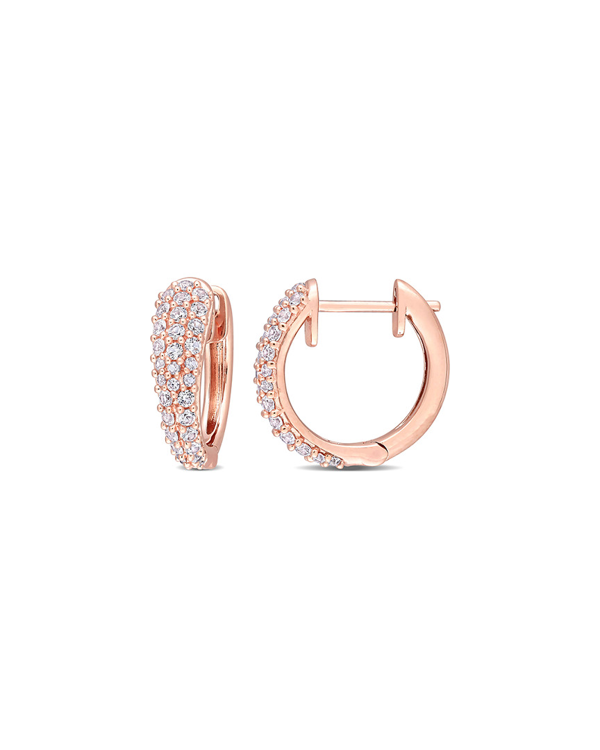 Rina Limor 10k Rose Gold 0.83 Ct. Tw. White Sapphire Clip-on Earrings