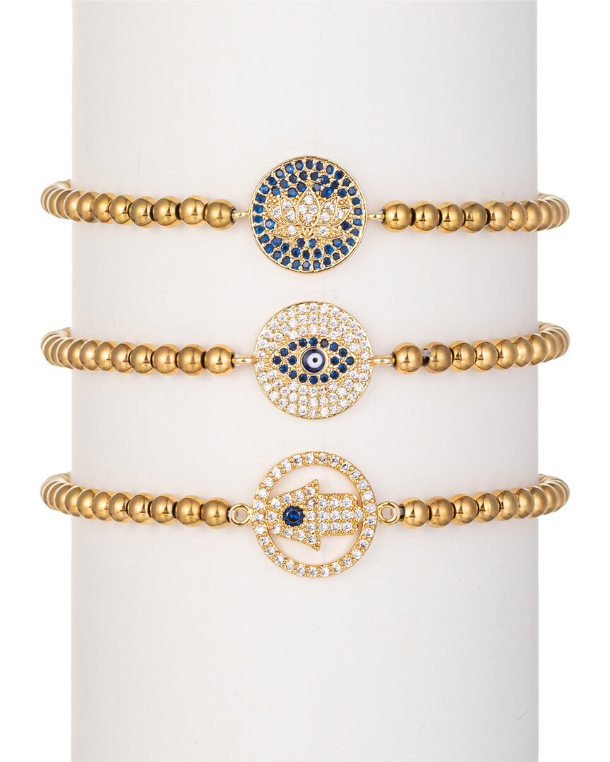 Eye Candy La Luxe Titanium Cz Emilia Stretch Bracelet Set