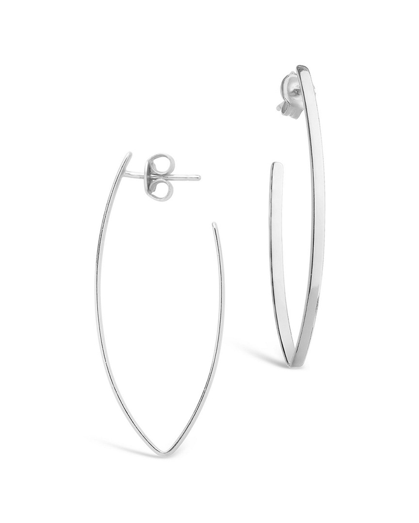 Sterling Forever Rhodium Plated V Drop Studs