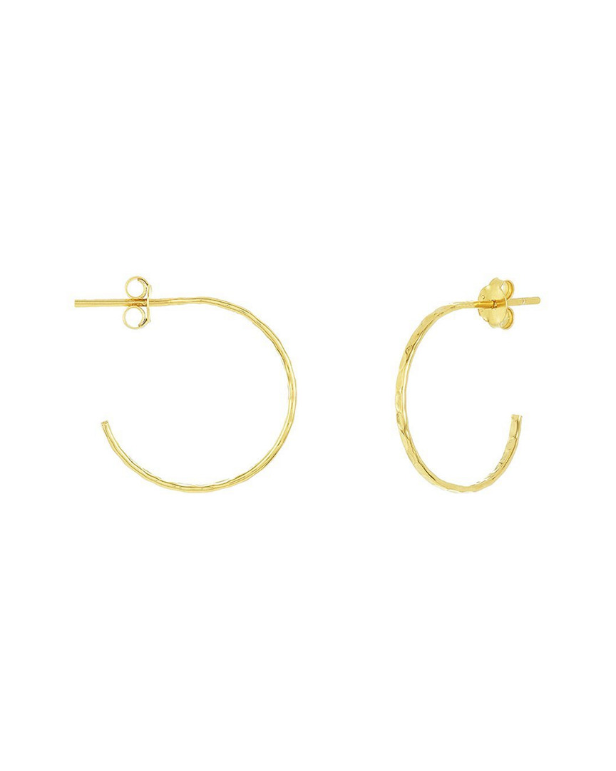 Sterling Forever 14k Over Silver Mini Hammered Hoops