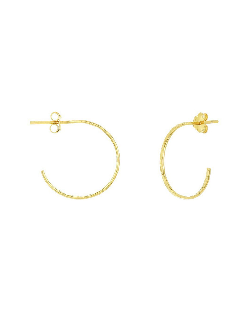 Sterling Forever 14k Over Silver Mini Hammered Hoops