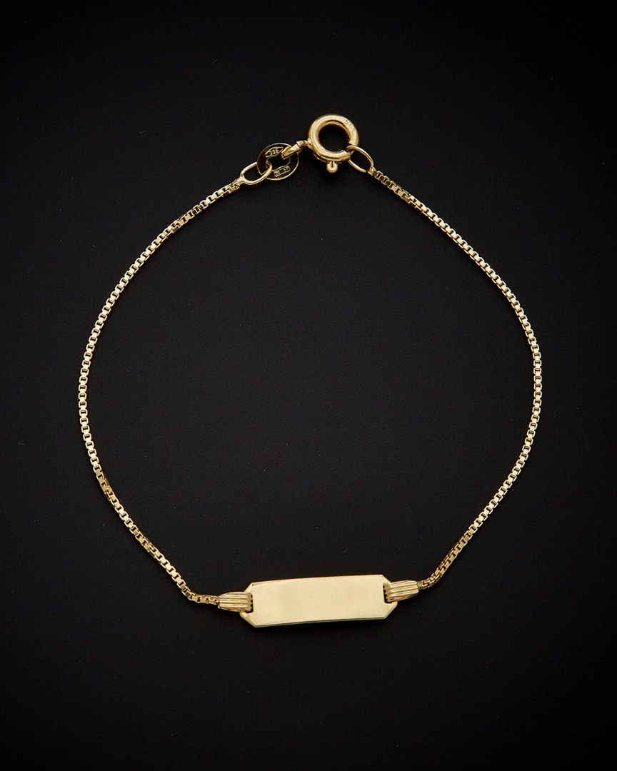 Italian Gold Box Link Id Bracelet