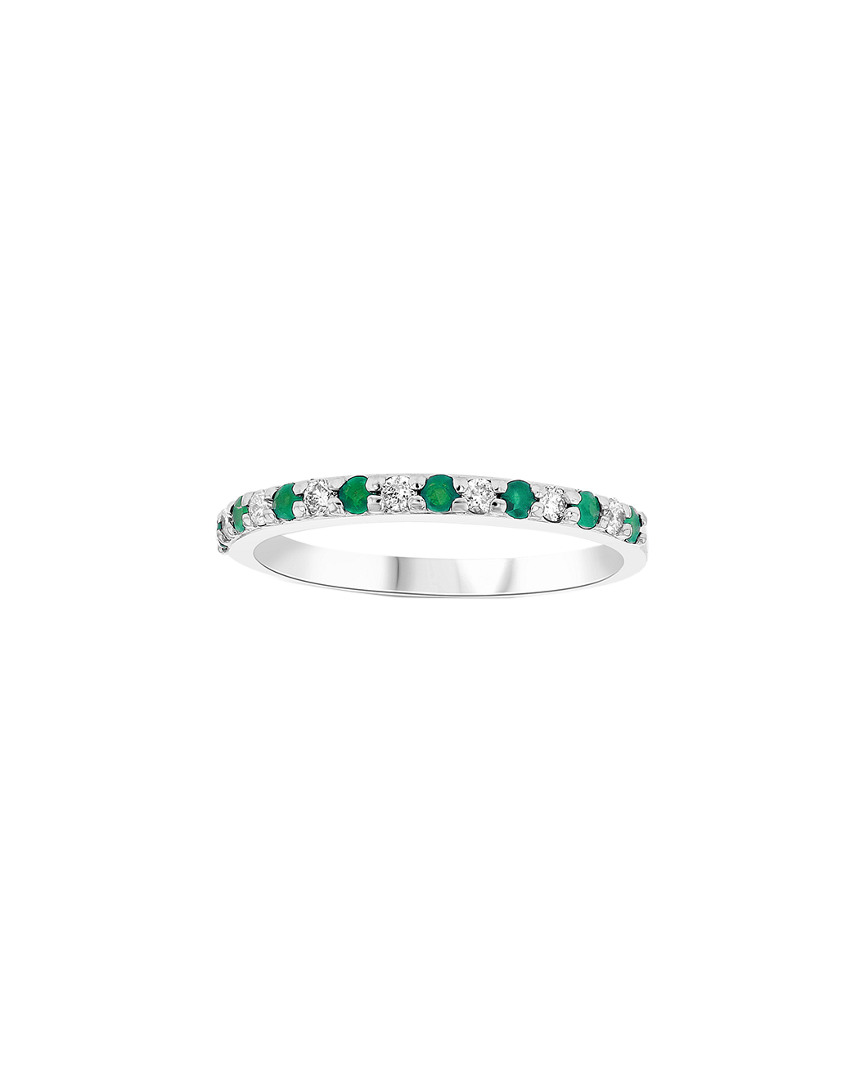 Suzy Levian 14k 0.35 Ct. Tw. Diamond & Emerald Ring