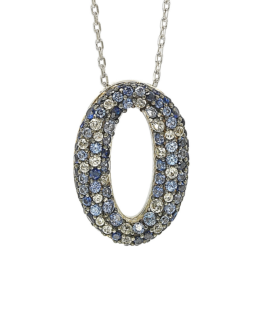 Suzy Levian Silver 1.00 Ct. Tw. Sapphire Necklace