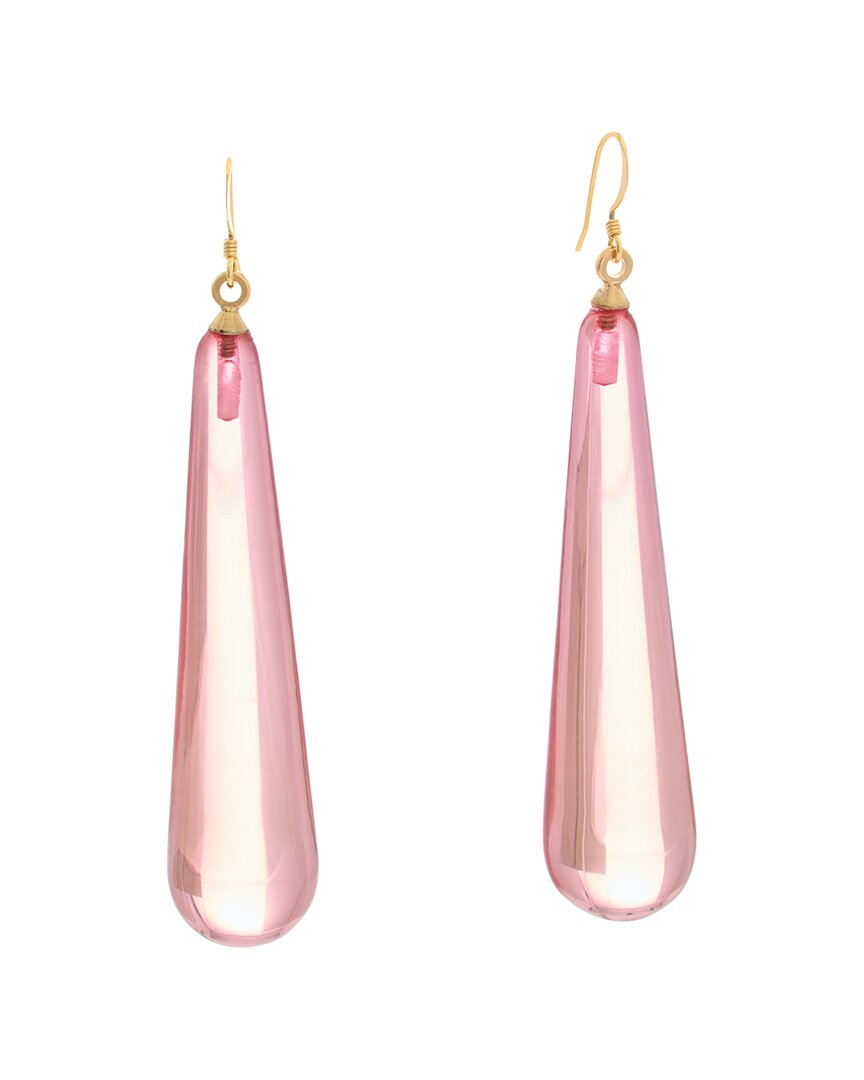 Kenneth Jay Lane Plated Dangle Earrings In Pink