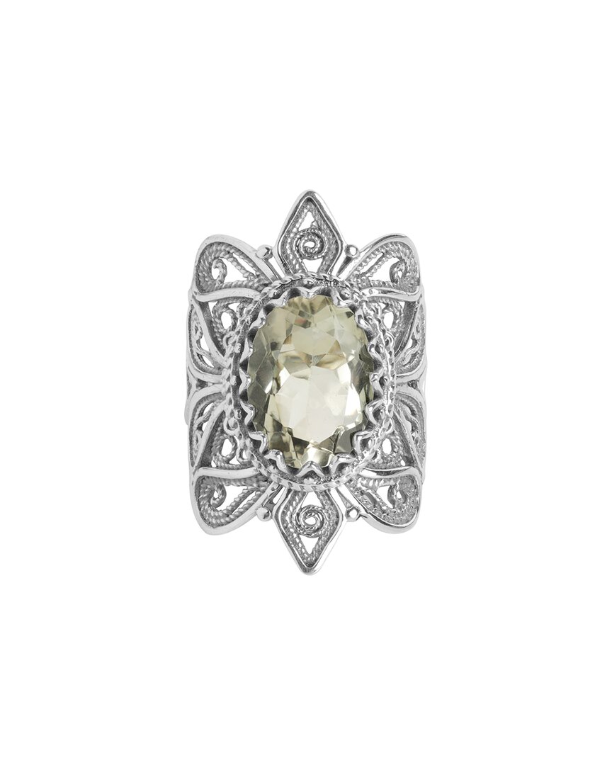 Tiramisu .925 Sterling Silver 5.47 Ct. Tw. Green Amethyst Ring