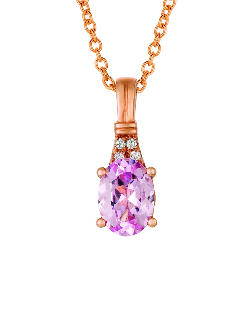 Le Vian 14k Rose Gold 0.61 Ct. Tw. Diamond & Rose Spinal Pendant Necklace