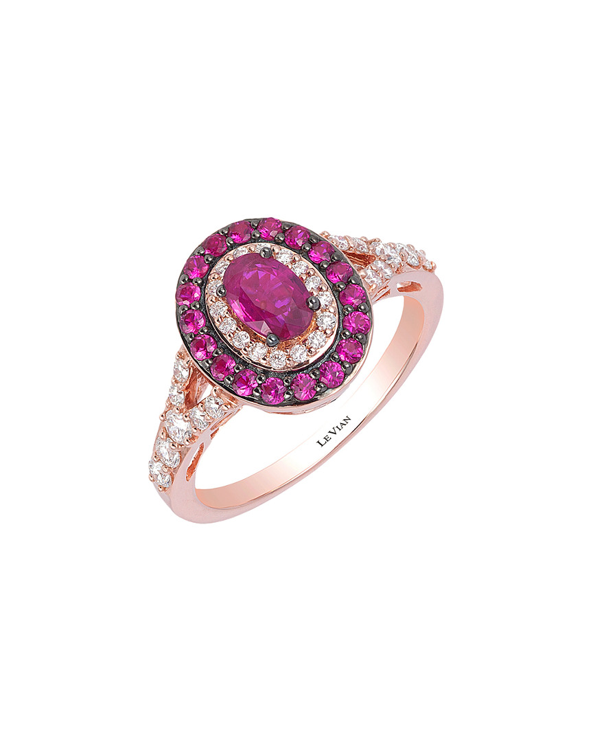 Le Vian 14k Rose Gold 1.16 Ct. Tw. Diamond & Ruby Ring