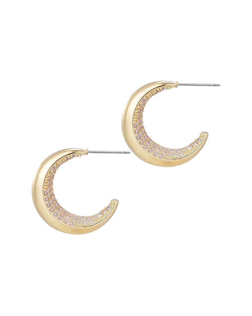 Adornia 14k Plated Crystal Lined Hoop Earrings