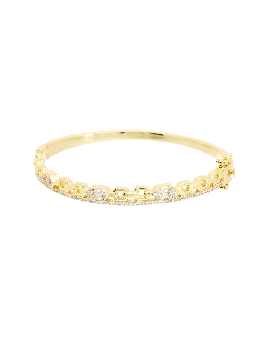 Juvell 18k Plated Cz Bangle Bracelet In Gold