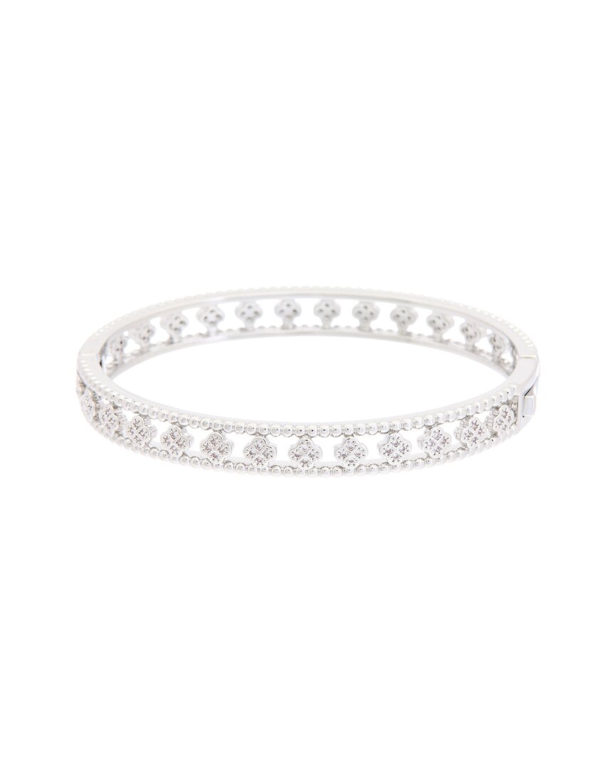 Juvell 18k Plated Cz Bangle Bracelet In White