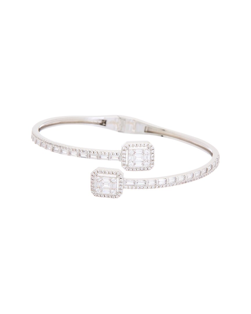 Juvell 18k Plated Cz Bangle Bracelet In White