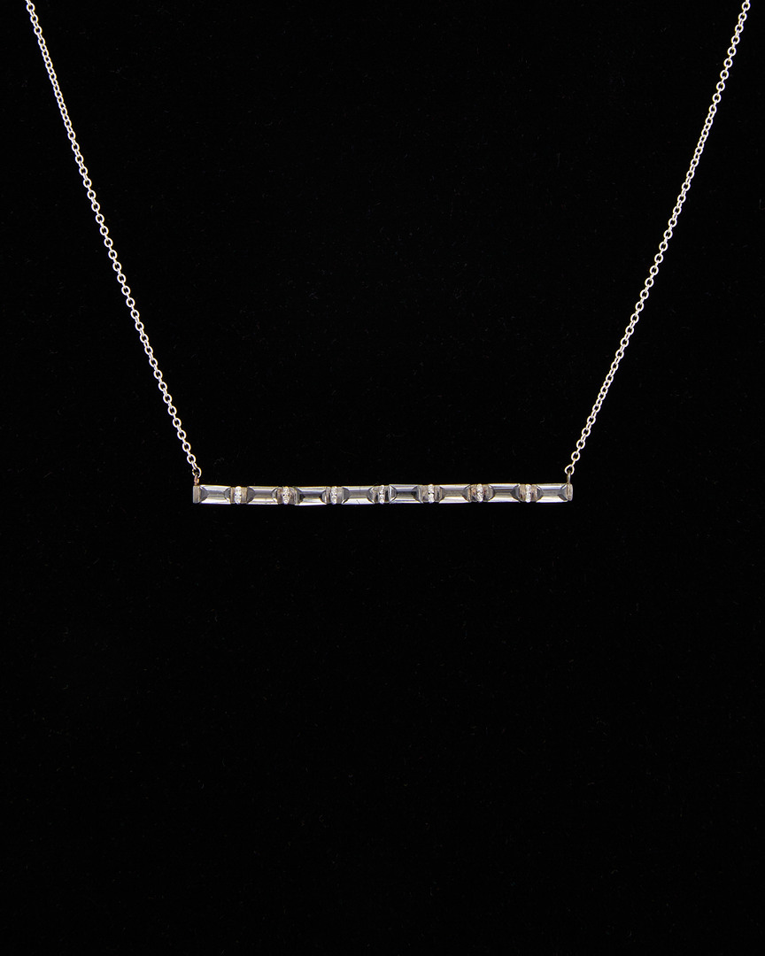Image of Meira T K & Silver . ct. tw. Diamond & White Topaz Necklace
