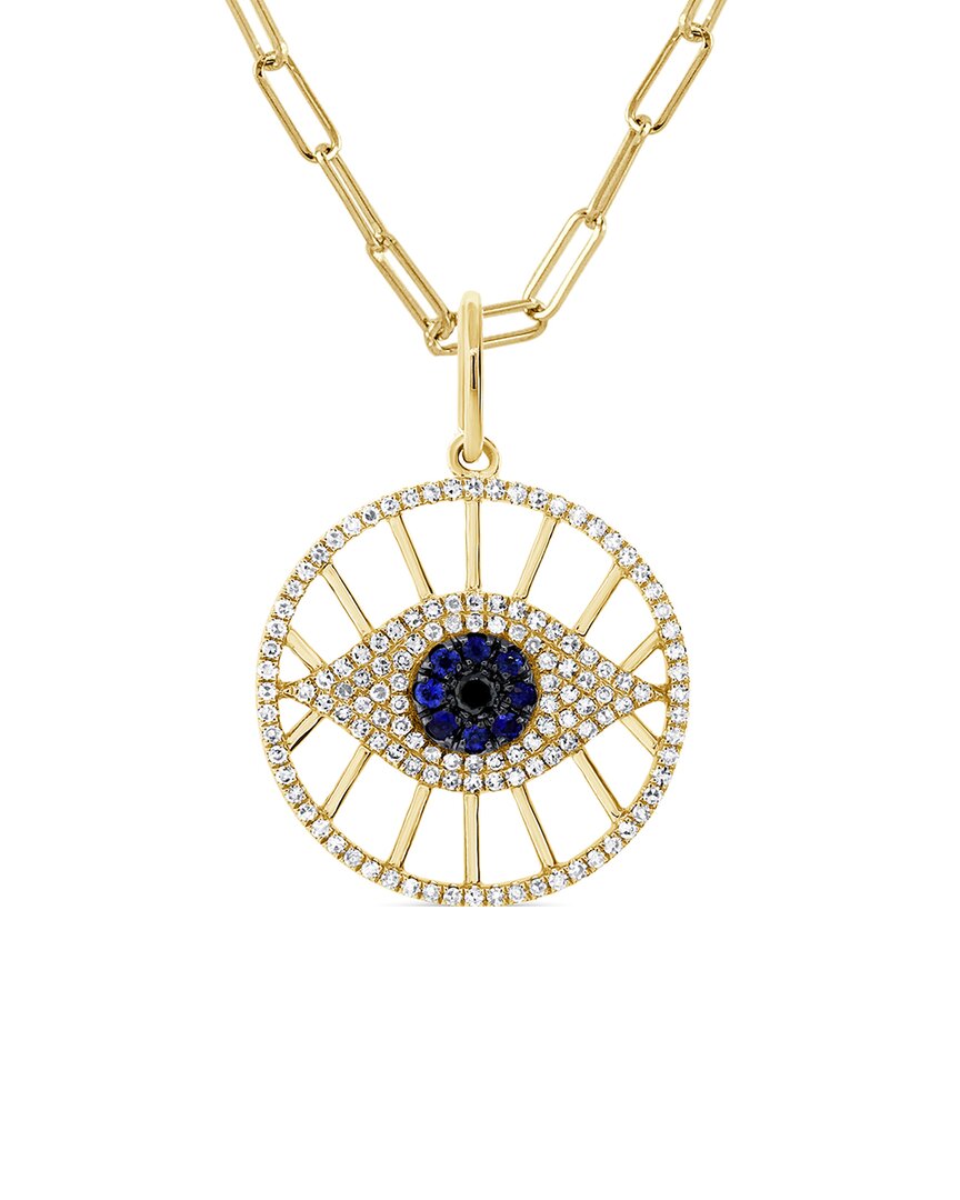 Sabrina Designs 14k 0.48 Ct. Tw. Diamond & Gemstone Evil Eye Necklace In Gold