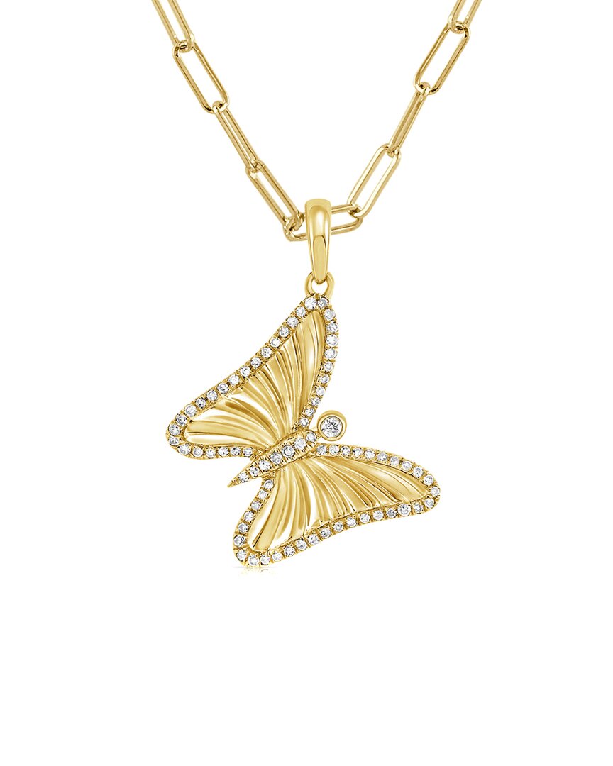 Sabrina Designs 14k 0.24 Ct. Tw. Diamond Butterfly Necklace
