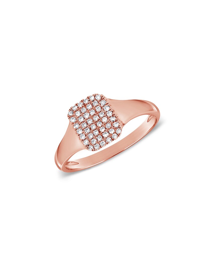 Sabrina Designs 14k Rose Gold 0.13 Ct. Tw. Diamond Signet Pinky Ring
