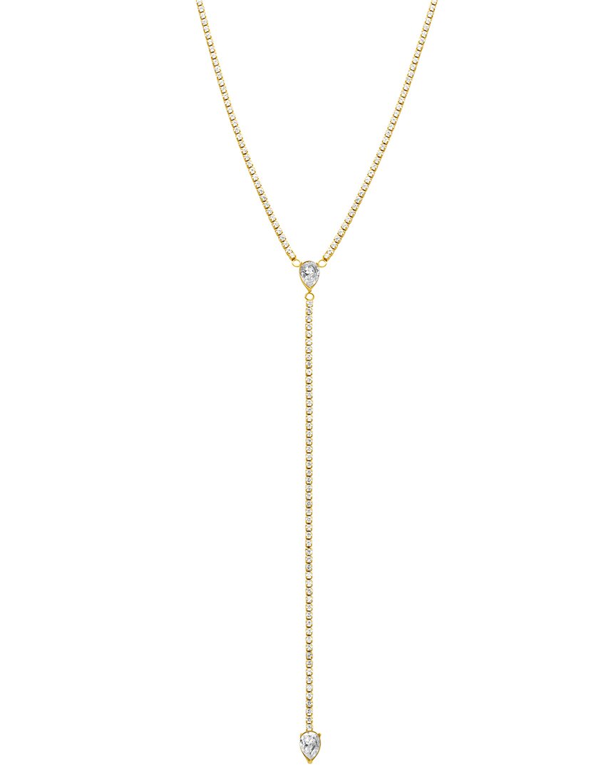Adornia 14k Plated Cz Water Resistant Y Lariat Necklace