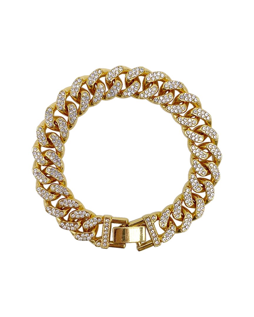 Adornia 14k Plated Cz Flat Curb Chain Bracelet