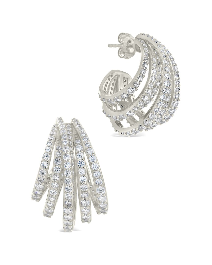 Sterling Forever Cz Jenny Statement Hoops