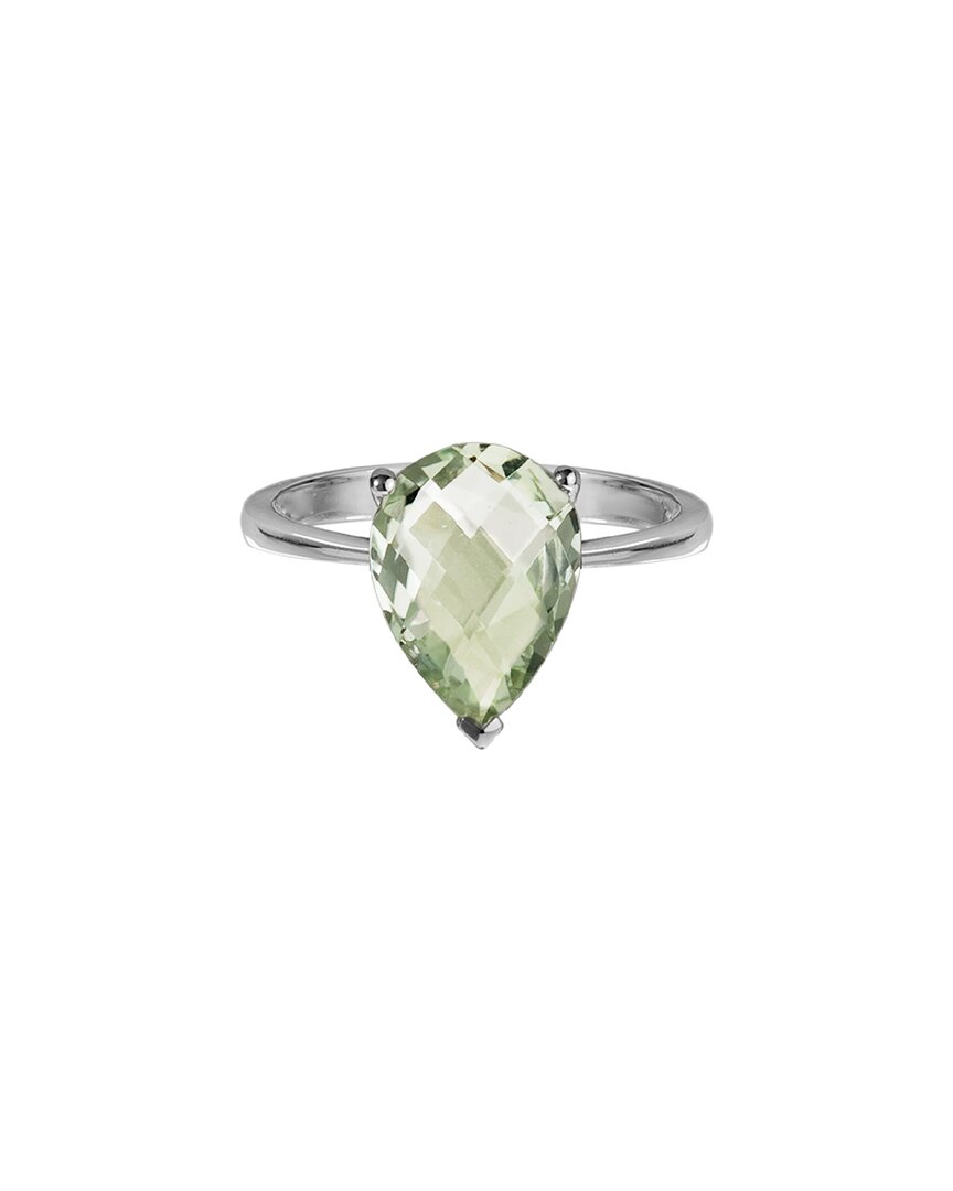 Gemstones Silver 3.30 Ct. Tw. Prasiolite Half-eternity Ring