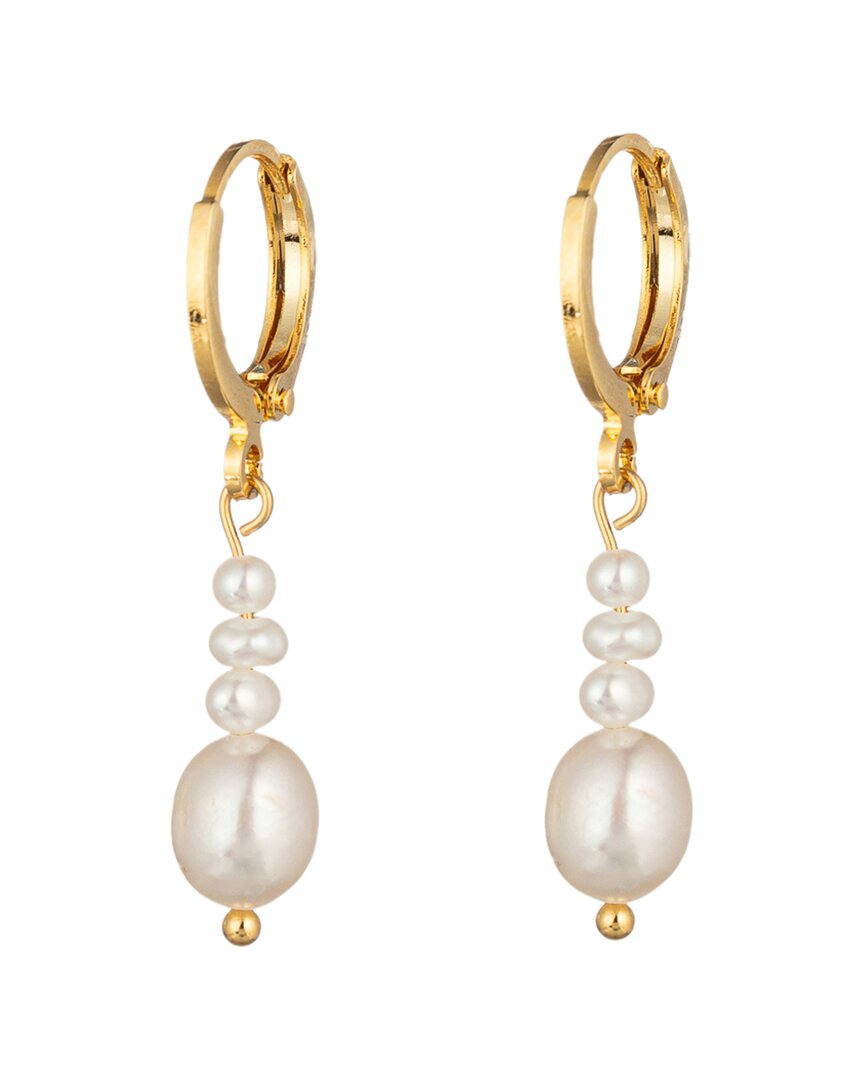 Eye Candy La Pearl Elizabeth Shell Drop Earrings In Gold