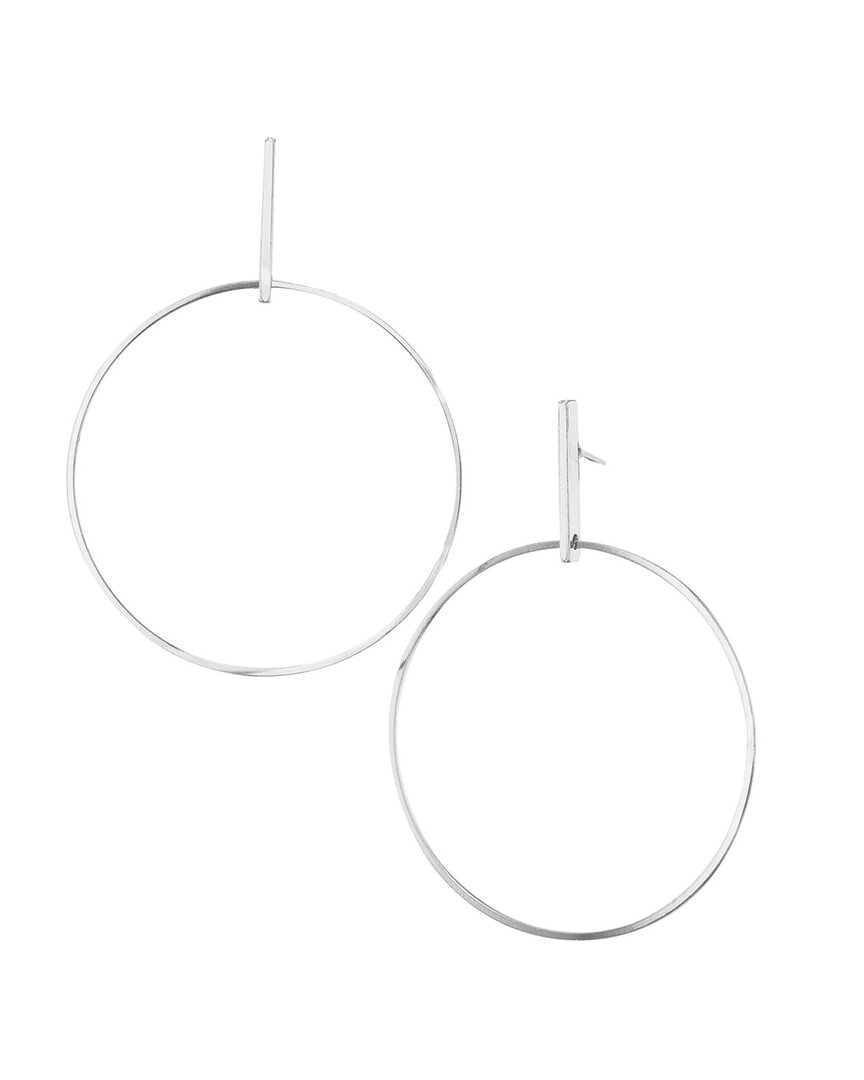 Savvy Cie Silver Plated Statement Hoops