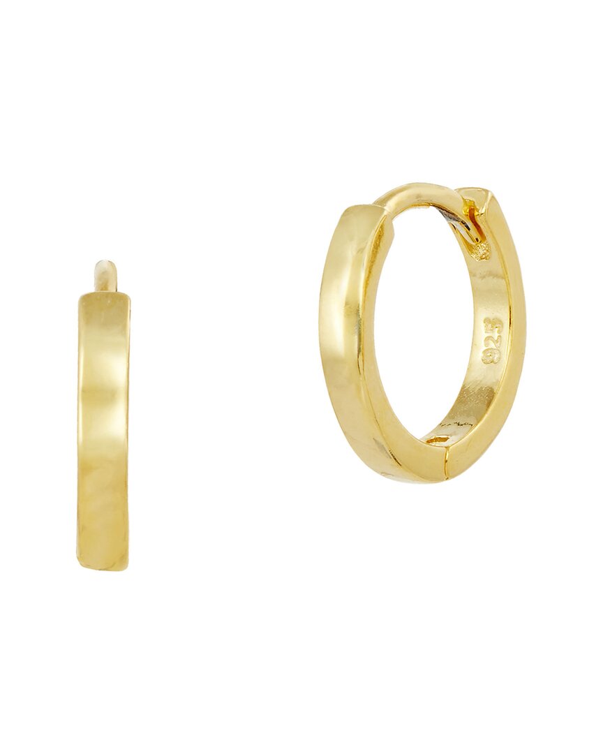 Savvy Cie 18k Over Silver Small Hoops In Gold