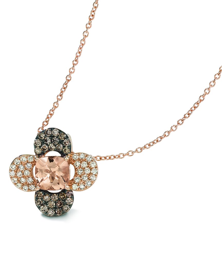 Le Vian ® 14k Rose Gold 1.08 Ct. Tw. Diamond & Morganite Pendant Necklace