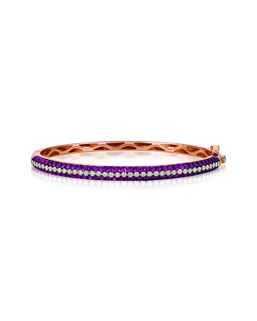 Le Vian ® 14k Rose Gold 3.26 Ct. Tw. Diamond & Ruby Bangle Bracelet