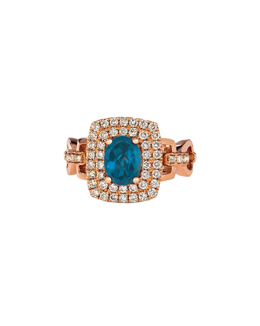 Le Vian ® 14k Rose Gold 2.07 Ct. Tw. Diamond & London Blue Topaz Ring
