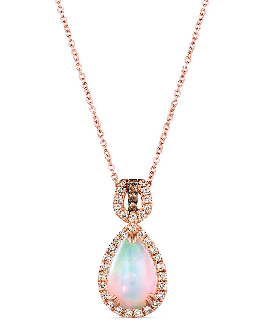 Le Vian ® 14k Rose Gold 1.90 Ct. Tw. Diamond & Opal Pendant Necklace