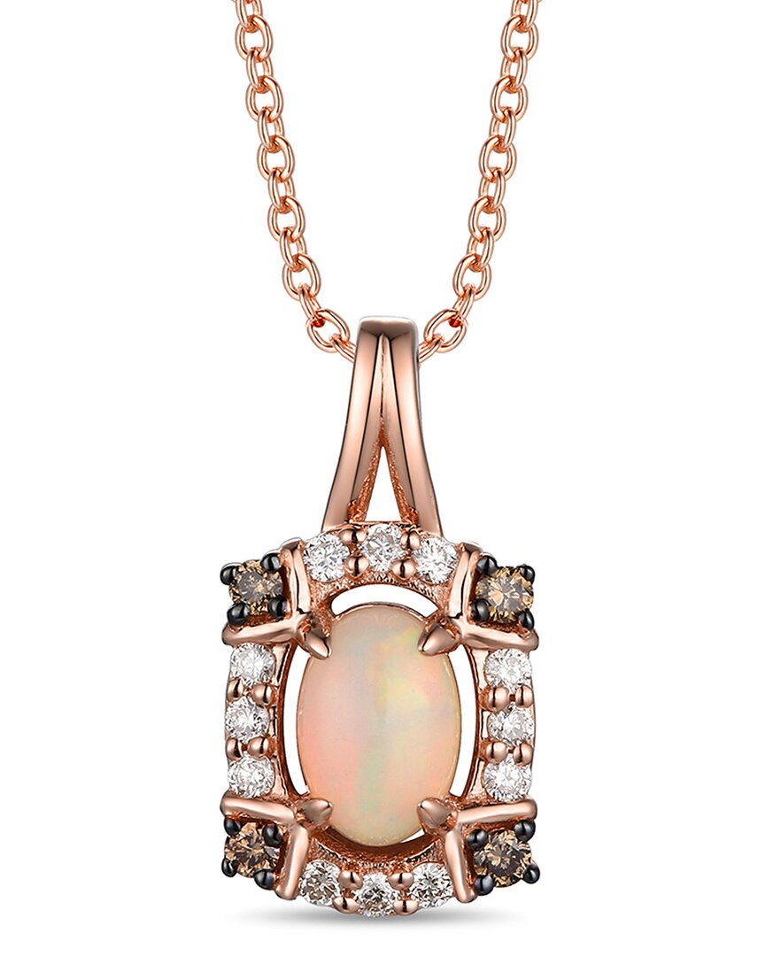 Le Vian ® 14k Rose Gold 0.32 Ct. Tw. Diamond & Opal Pendant Necklace