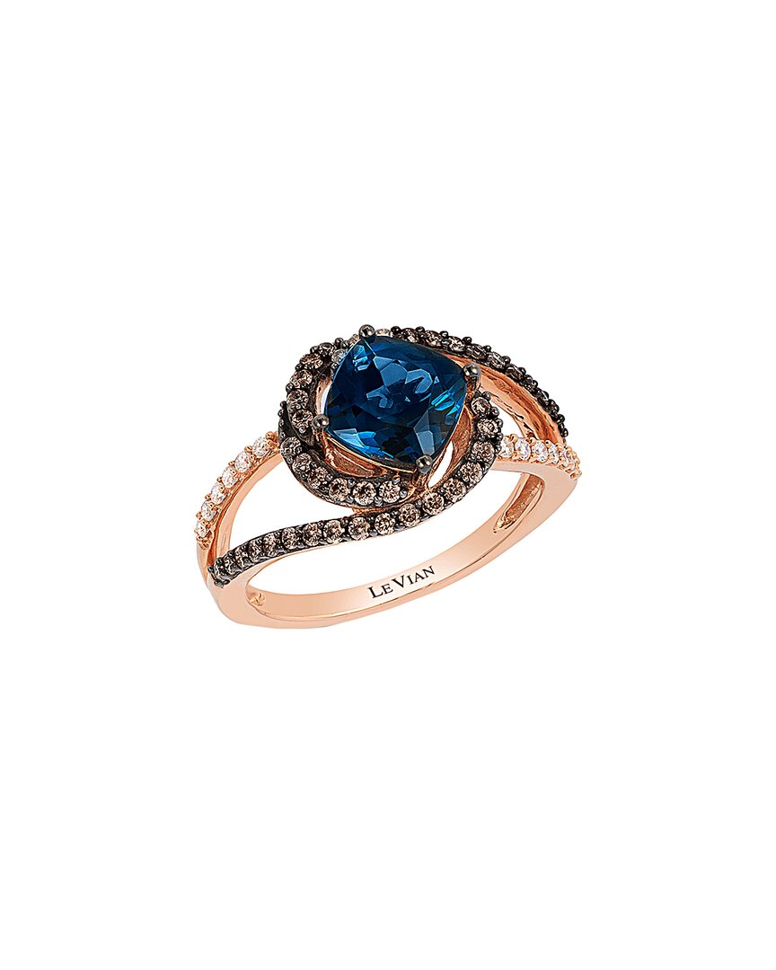 Le Vian ® 14k Rose Gold 1.90 Ct. Tw. Diamond & London Blue Topaz Ring