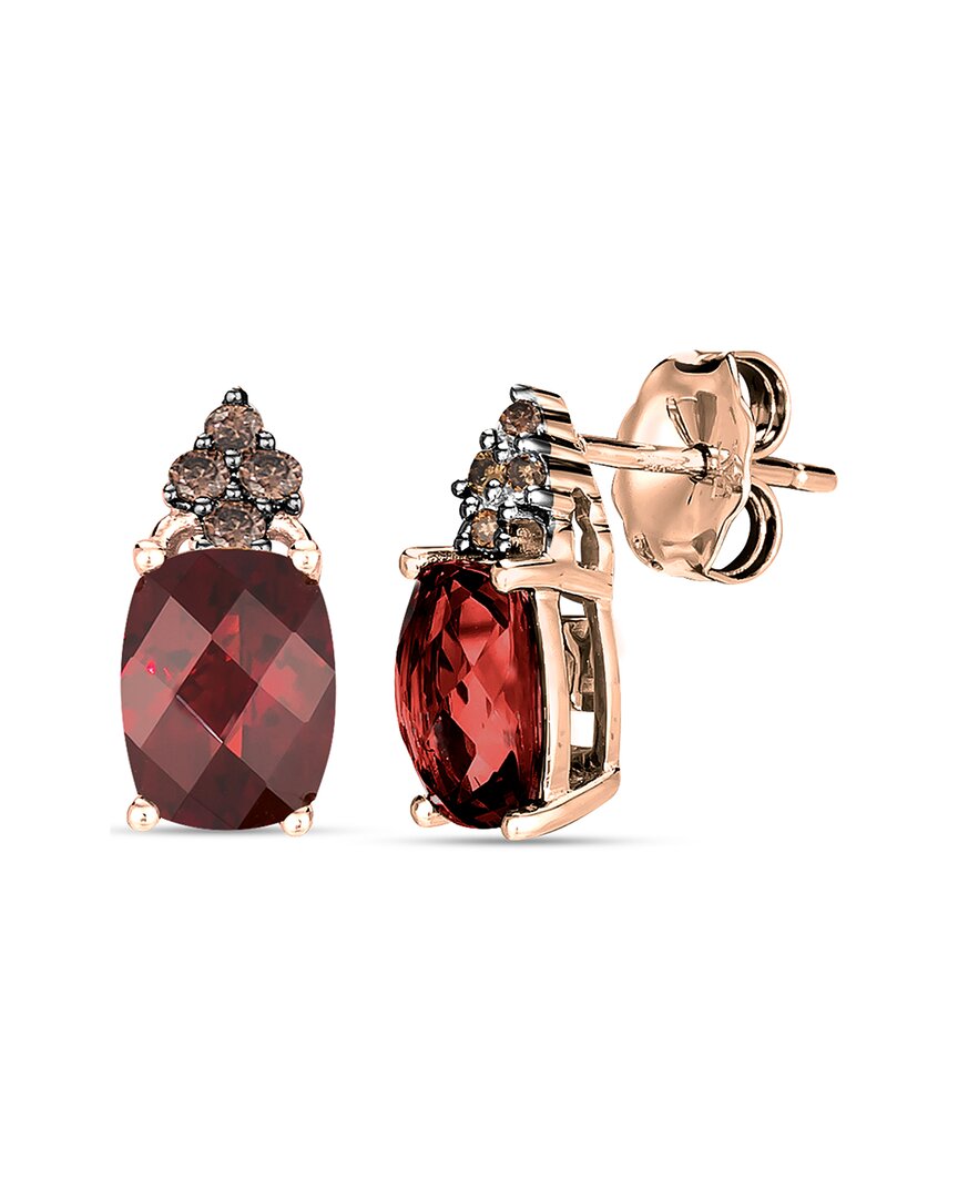Le Vian ® 14k Rose Gold 2.30 Ct. Tw. Diamond & Rhodolite Earrings