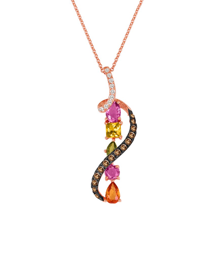 Le Vian ® 14k Rose Gold 1.95 Ct. Tw. Diamond & Smoky Quartz Pendant Necklace