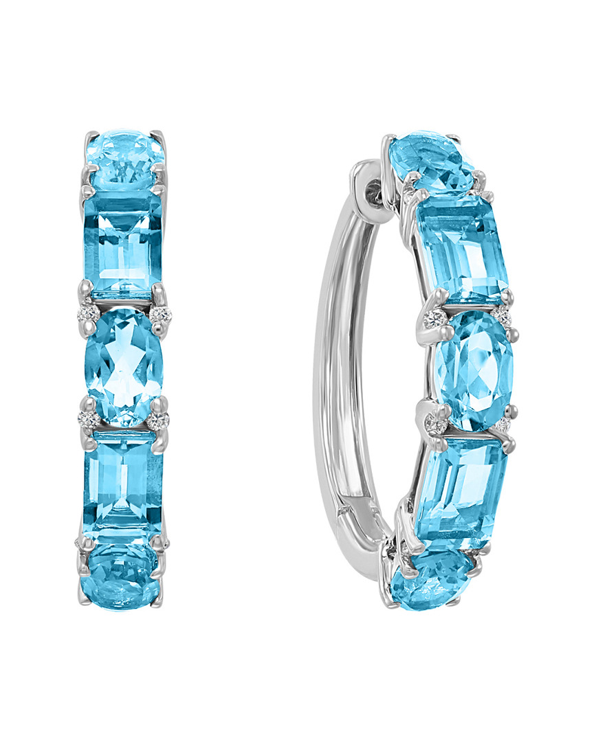 Effy Fine Jewelry 14k 5.81 Ct. Tw. Diamond & Blue Topaz Earrings