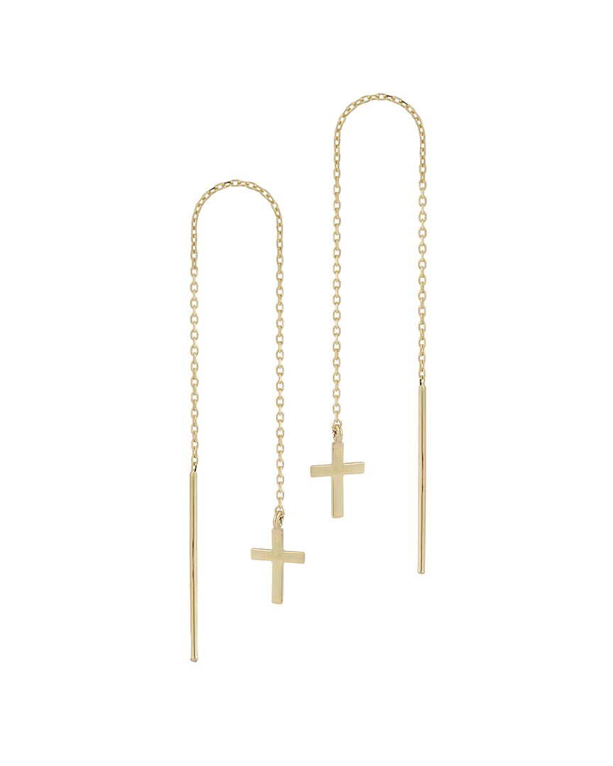 Ember Fine Jewelry 14k Cross Threader Earrings In Gold