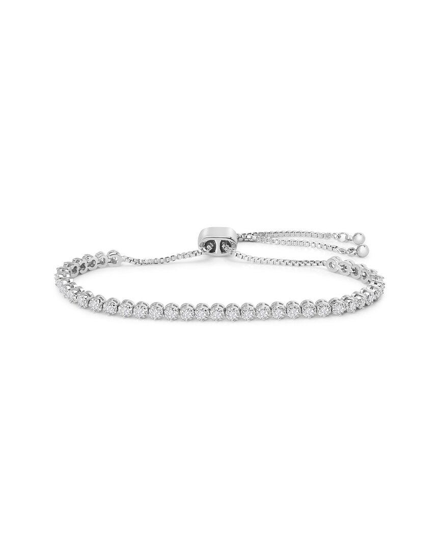 Jaclyn Smith Platinum Plated 1.00 Ct. Tw. Lab-grown Moissanite Bracelet In Silver