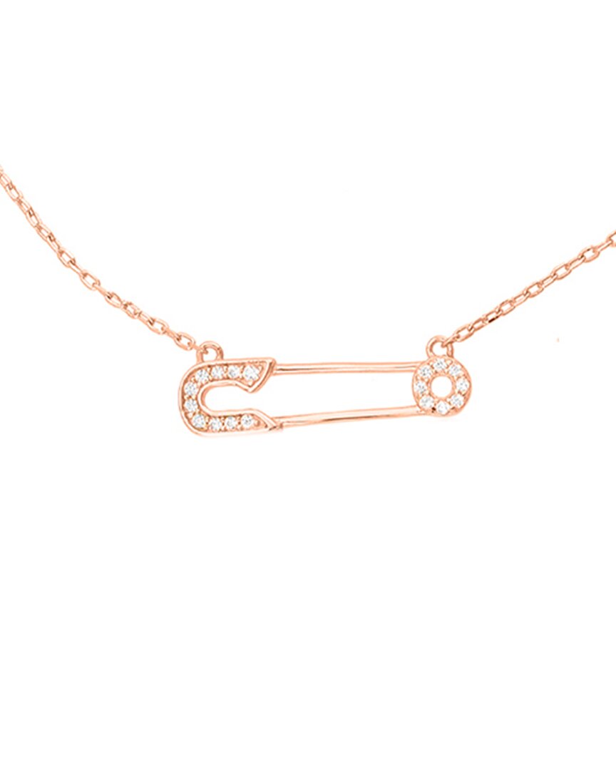 Shop Adornia 14k Rose Gold Vermeil Safety Pin Heart Necklace