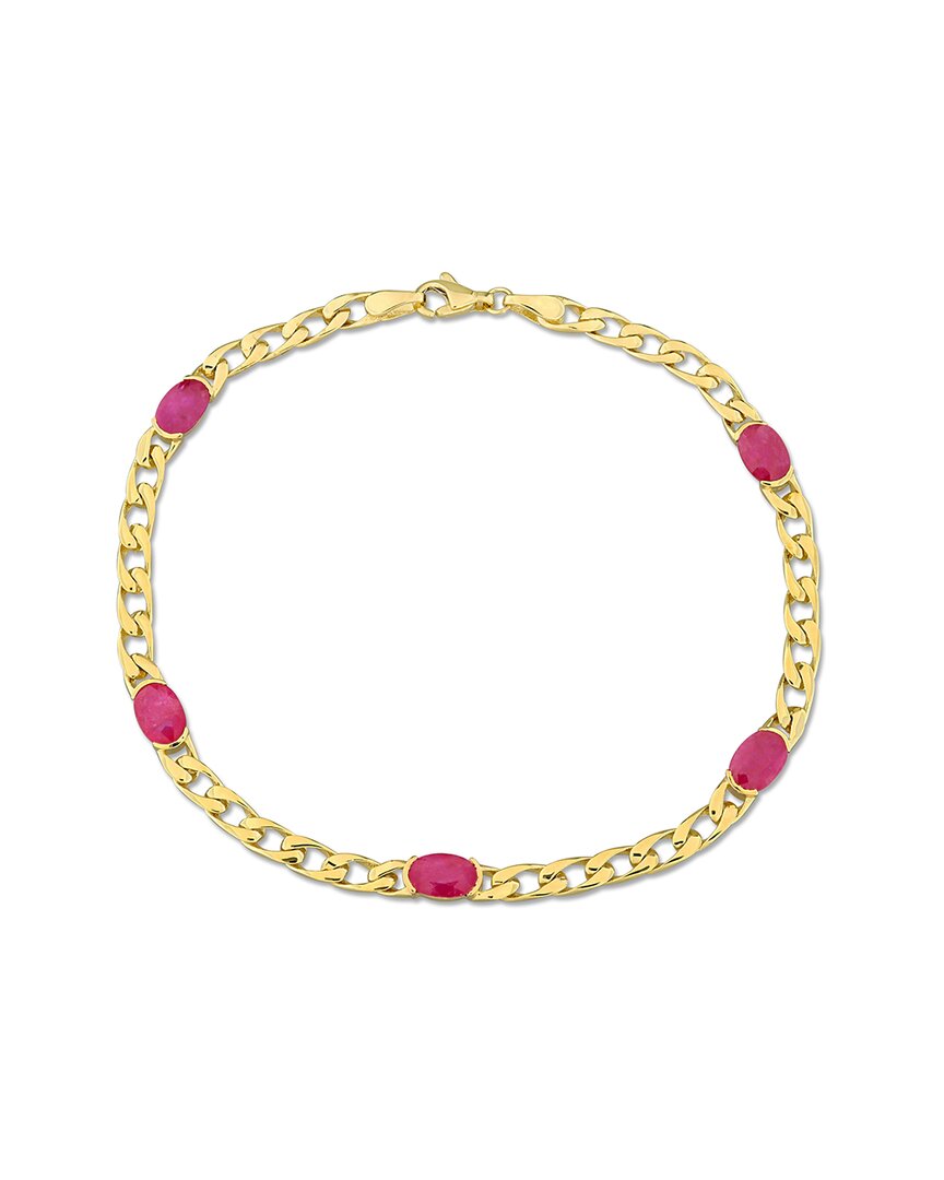 Rina Limor 10k 3.00 Ct. Tw. Ruby Link Station Bracelet