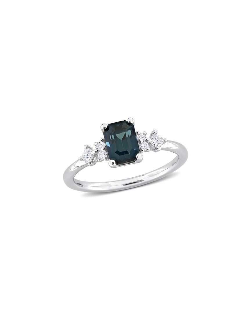Rina Limor 14k 1.37 Ct. Tw. Diamond & Blue Spinel Ring In Green
