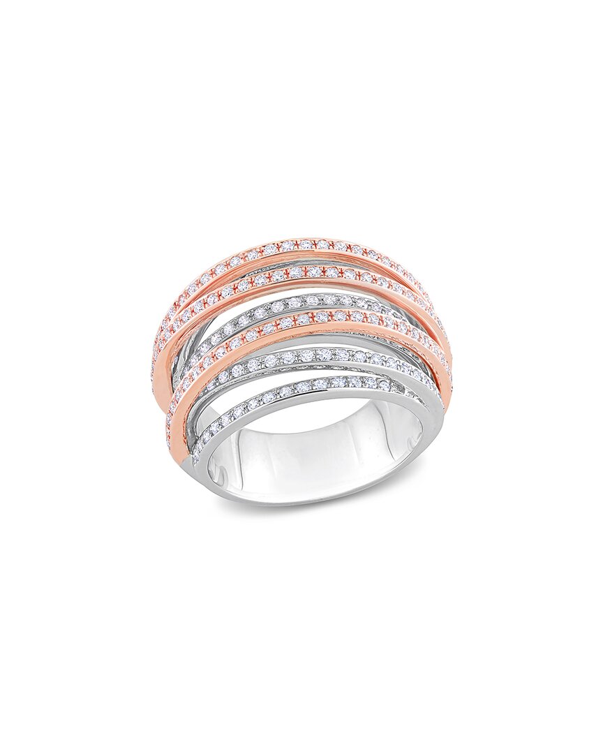 Rina Limor 14k Two-tone 1.24 Ct. Tw. Diamond Split Shank Ring In Pink