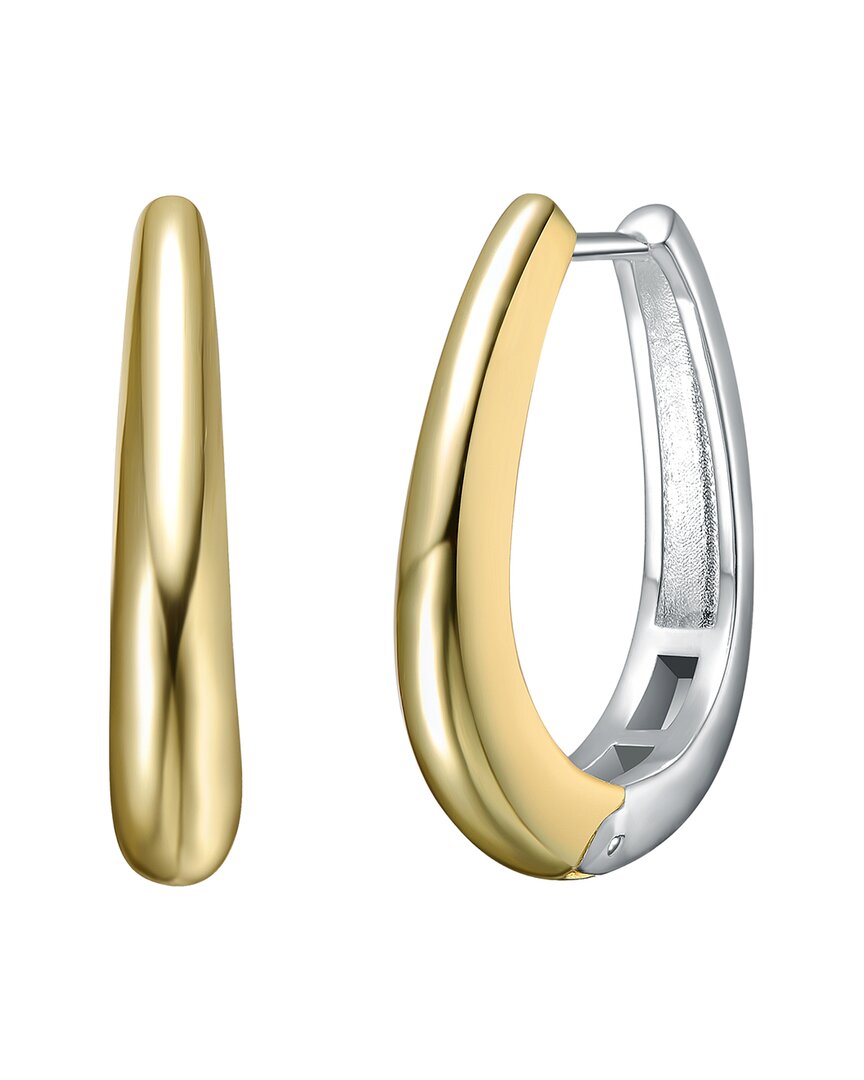 Genevive Rachel Glauber Plated Hoop Earrings In Yellow