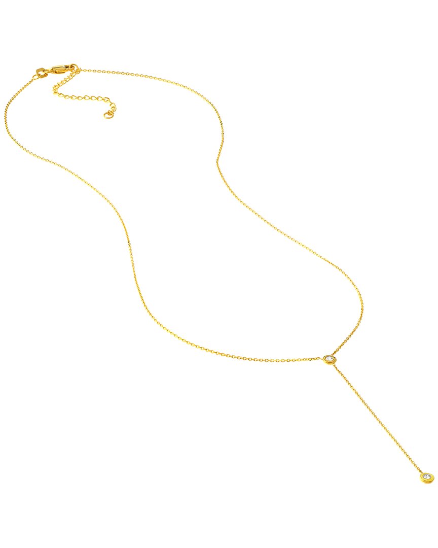 Shop Pure Gold 14k 0.06 Ct. Tw. Diamond Lariat Necklace