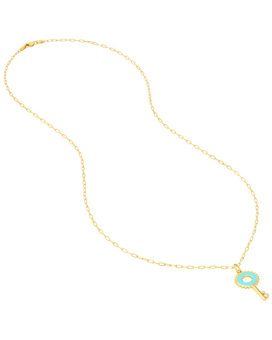 Shop Pure Gold 14k 0.05 Ct. Tw. Diamond Paperclip Necklace